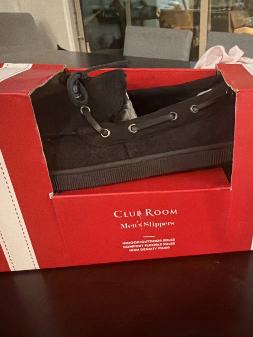 Club Room Black Men's Slip-On Loafer Slippers